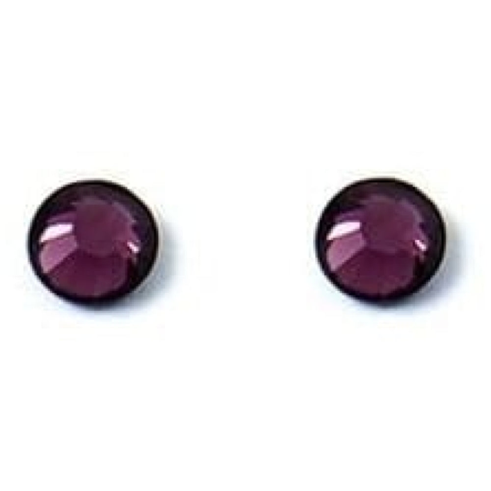 Ladies Circular Purple Studded Swarovski Element Earrings