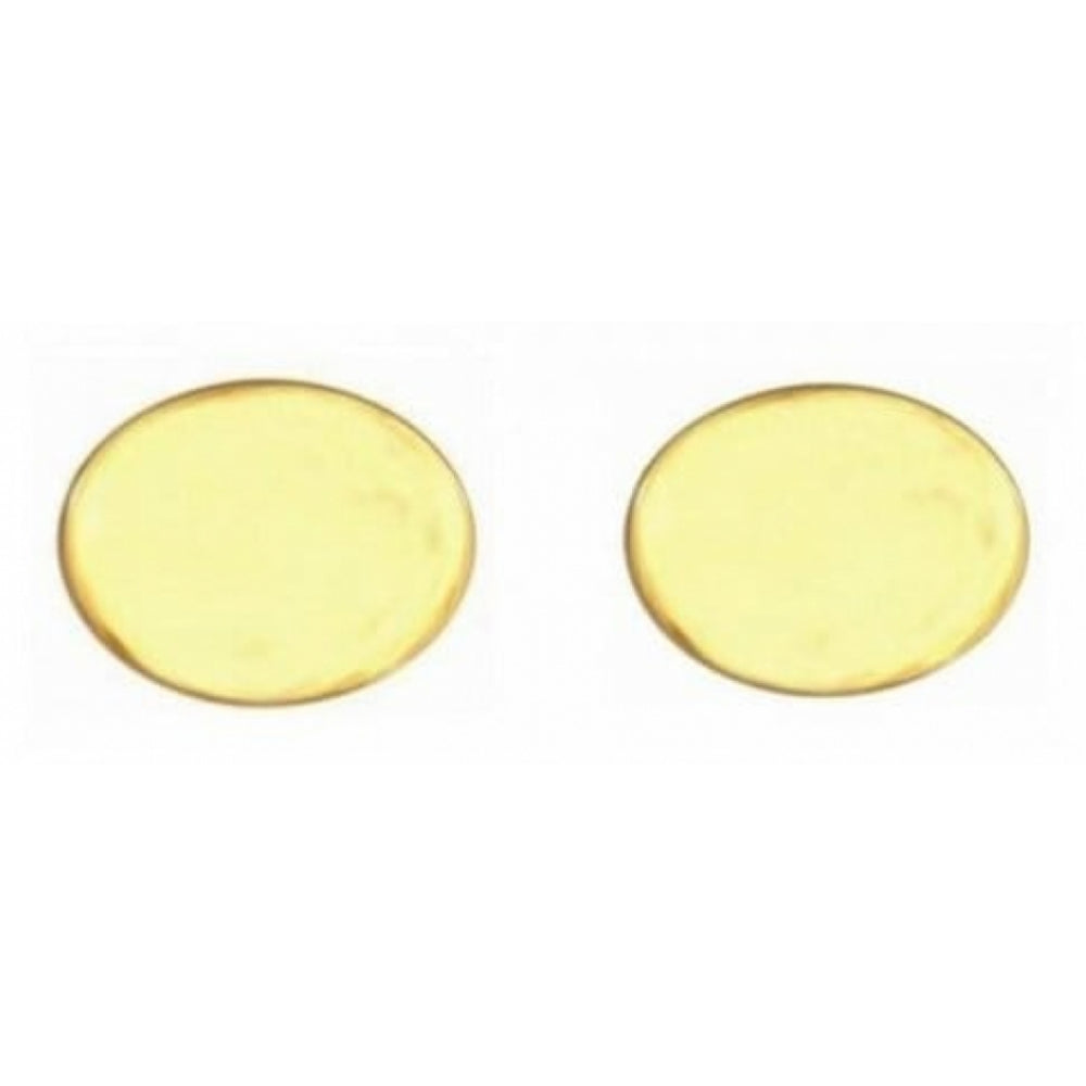 Gold Plated Oval Shaped Cufflinks