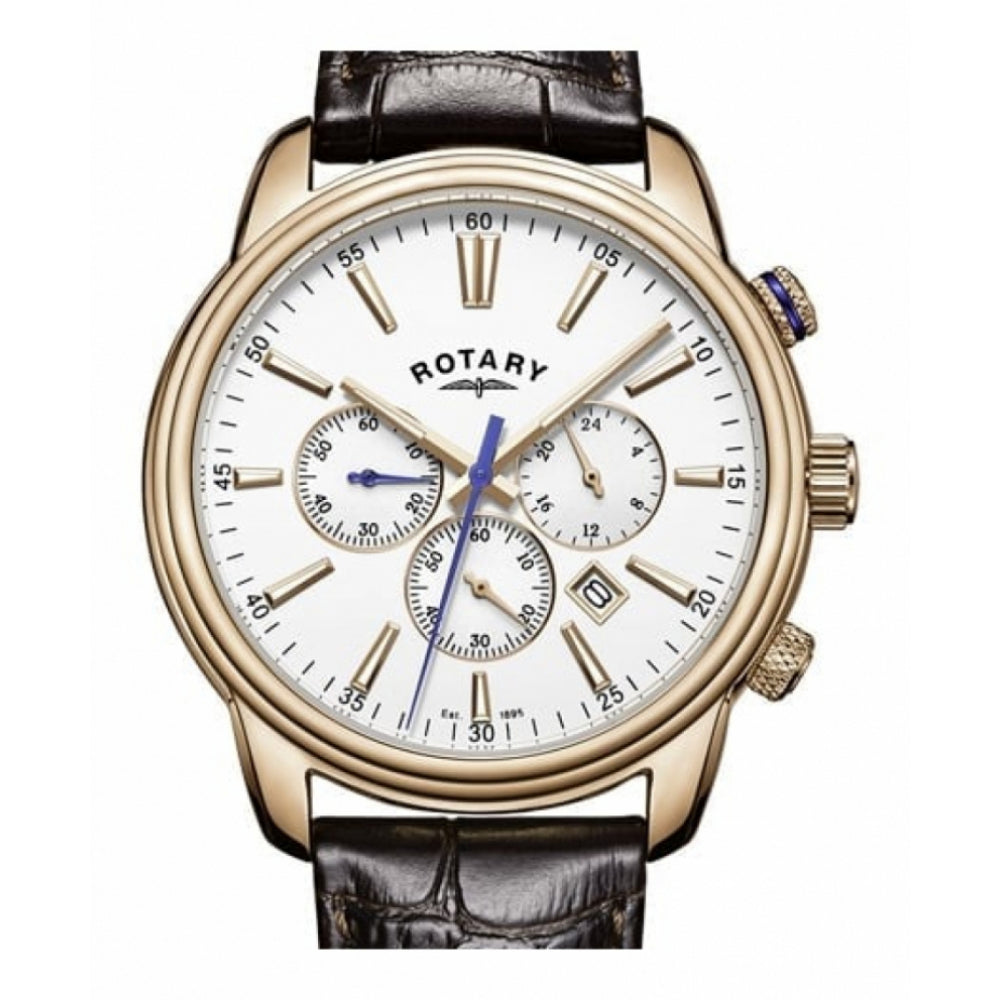 Rose Gold Plated Gents Chronograph Wristwatch