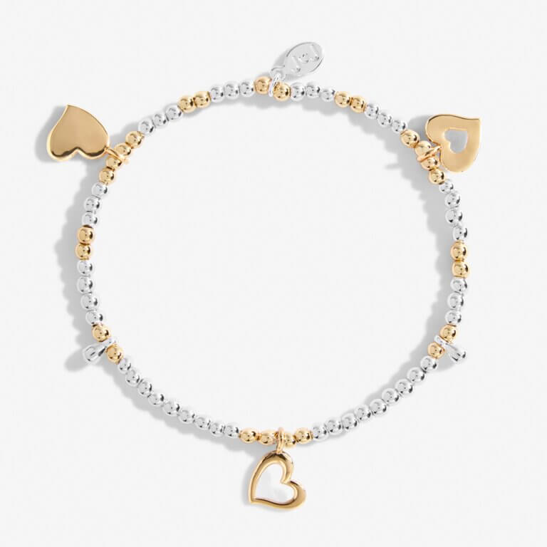 Life's A Charm | Heart Of Gold | Silver And Gold | Charm Bracelet | 17.5cm Stretch