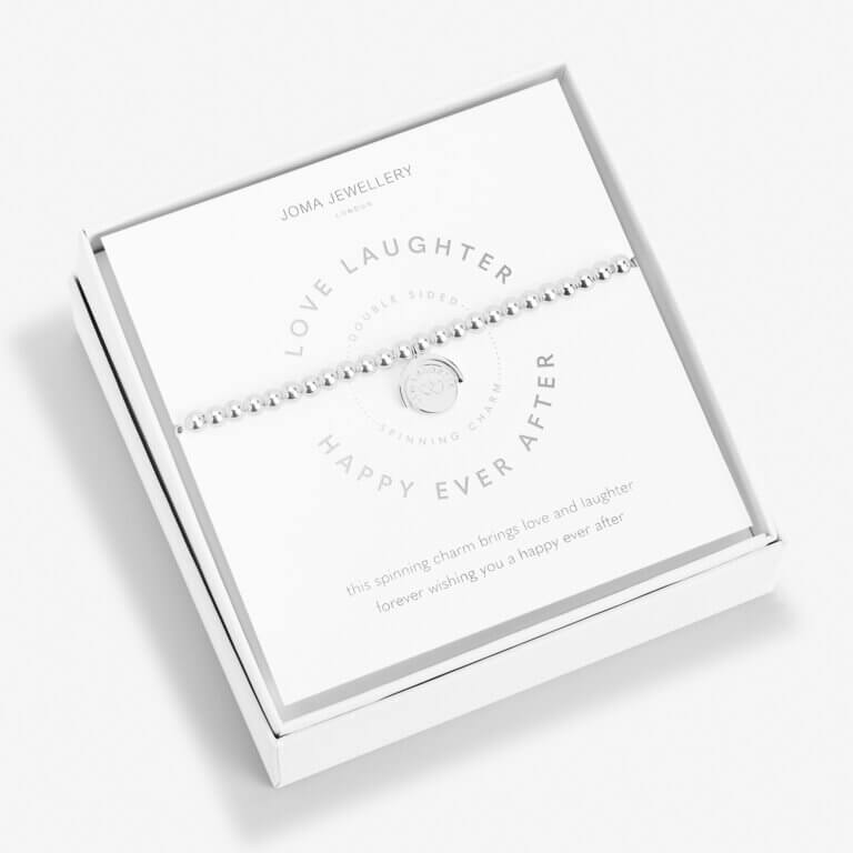 Spinning Boxed A Littles | Love Laughter Happy Ever After | Silver | Bracelet | 17.5cm Stretch