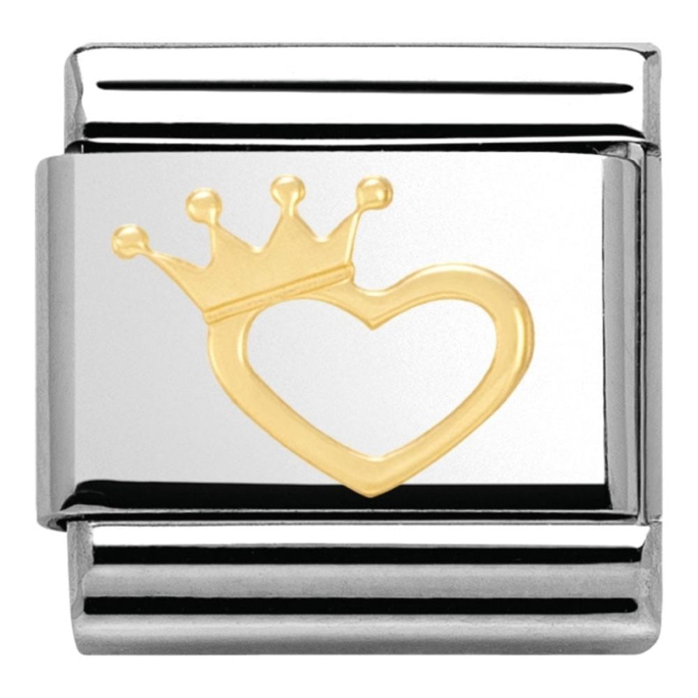 Classic Gold Heart Crown Link