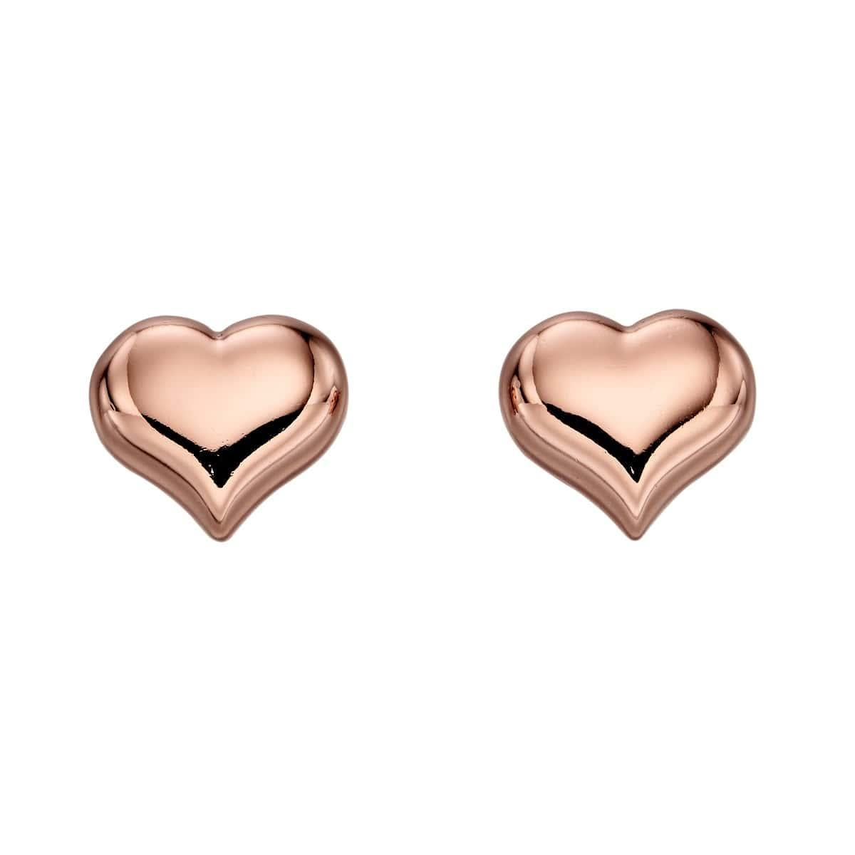 Emily - Rose Gold Heart Studs
