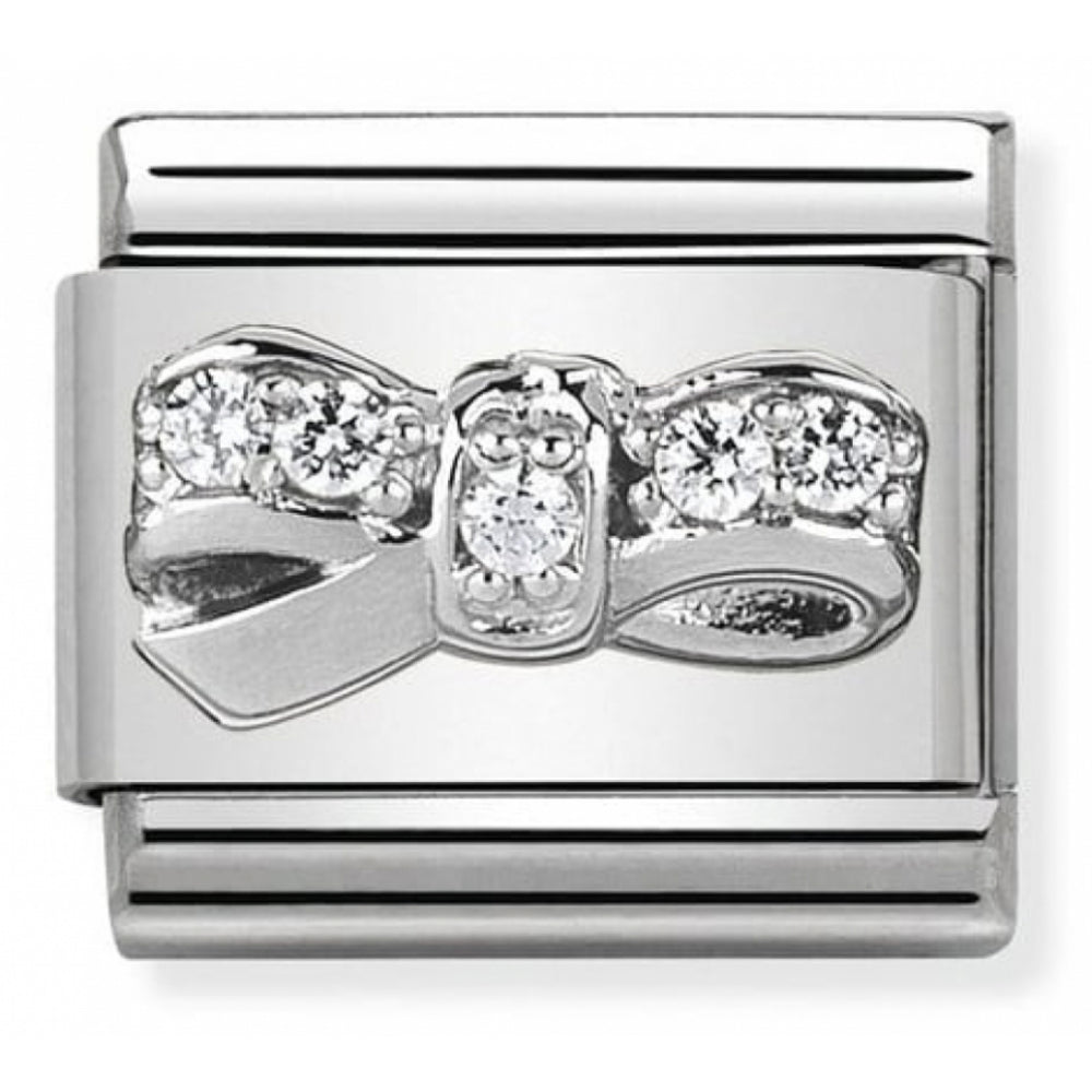 Classic Bow Cherie In Steel, Cubic Zirconia & Silver 925 Charm