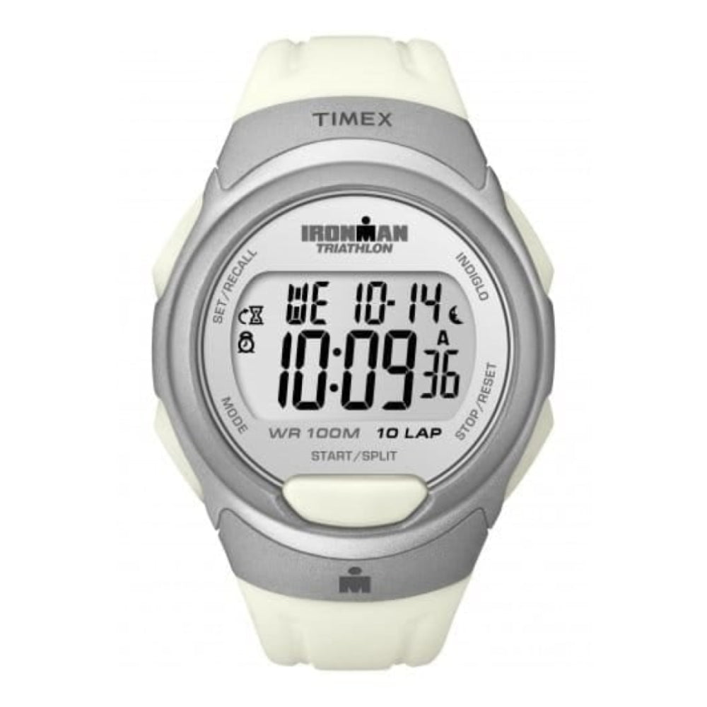 Unisex White Resin Ironman Digital 10 Lap Memory Watch