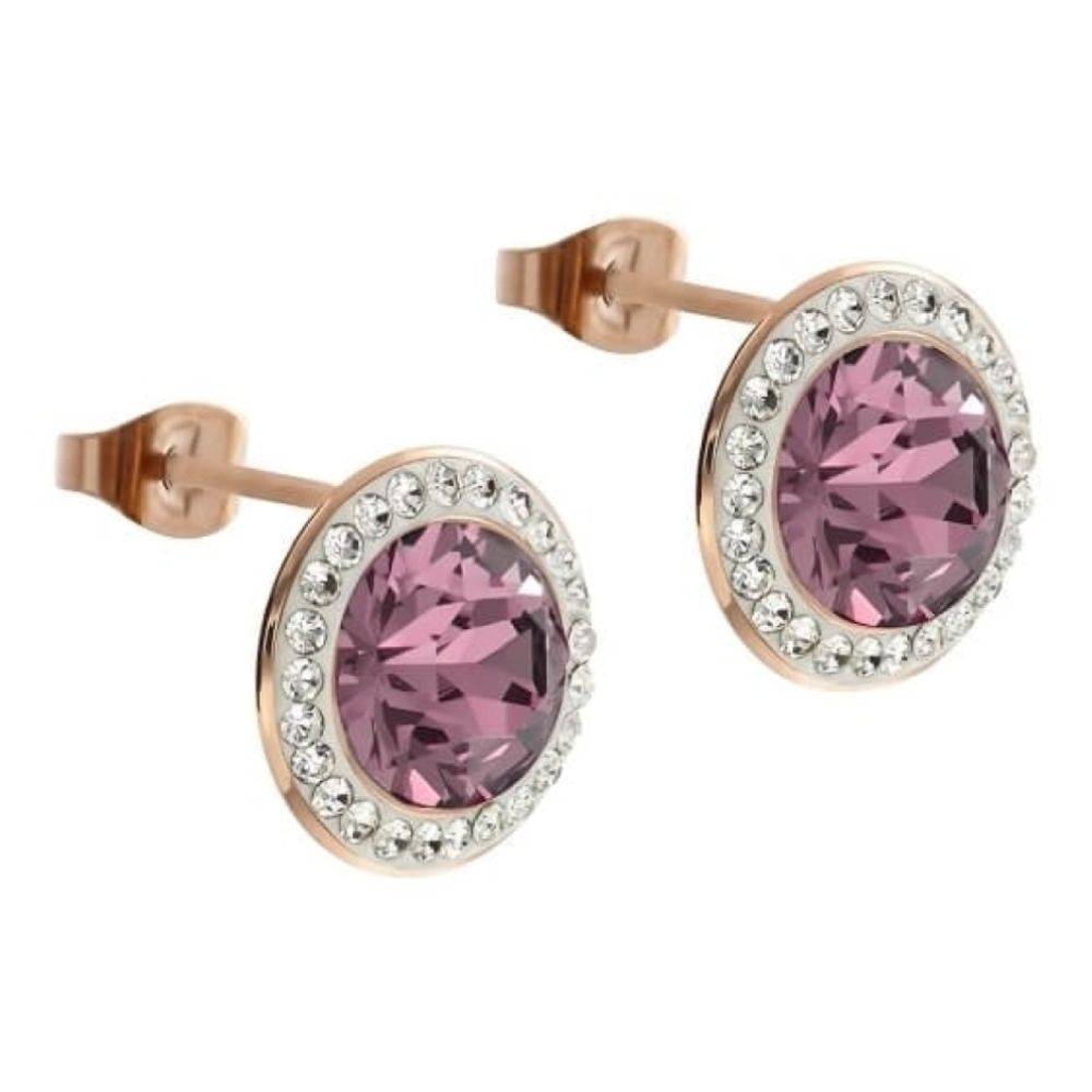 Rose Gold 13mm Light Rose Tondo Deluxe Earrings