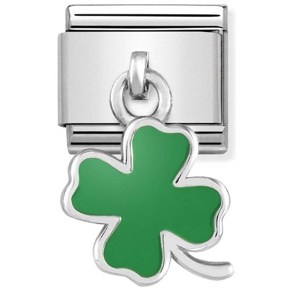 Classic Green Four Leaf Clover Hanging Charm