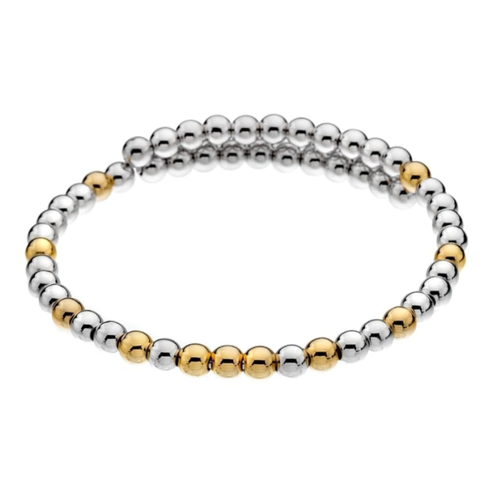 Emozioni Silver & Yellow Gold Plate Wrap Bangle