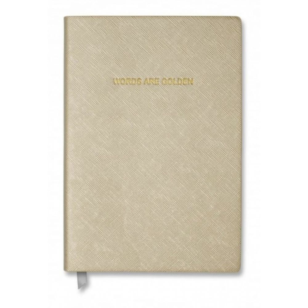 Small Notebook - Words Are Golden - Metallic Gold