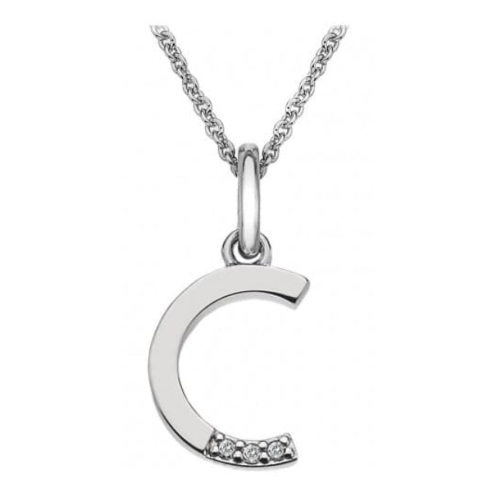 Ladies 'C' Silver Micro-Amulets Pendant Necklace