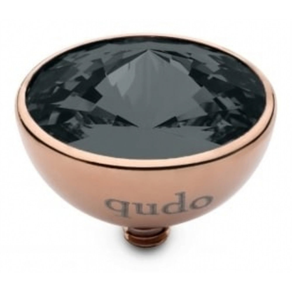 Famosa Rose Gold Plated 13mm Bottone Graphite Ring Top