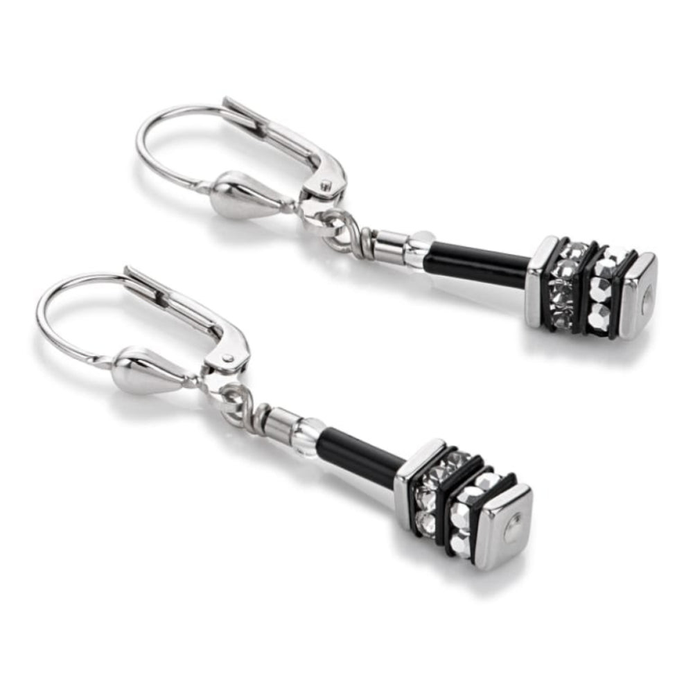 Silver Swarovski Cube Bracelet, Necklace and Earrings Set