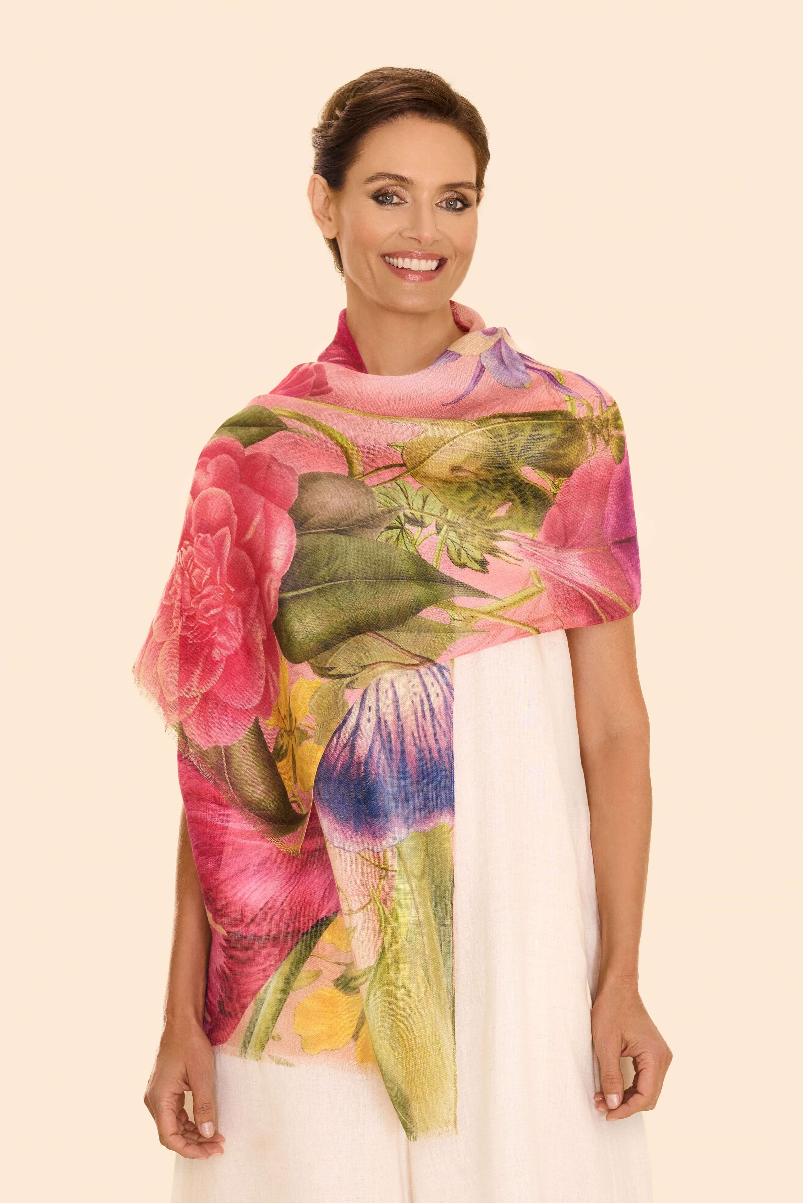 Floral Study Linen/Cotton Scarf - Petal