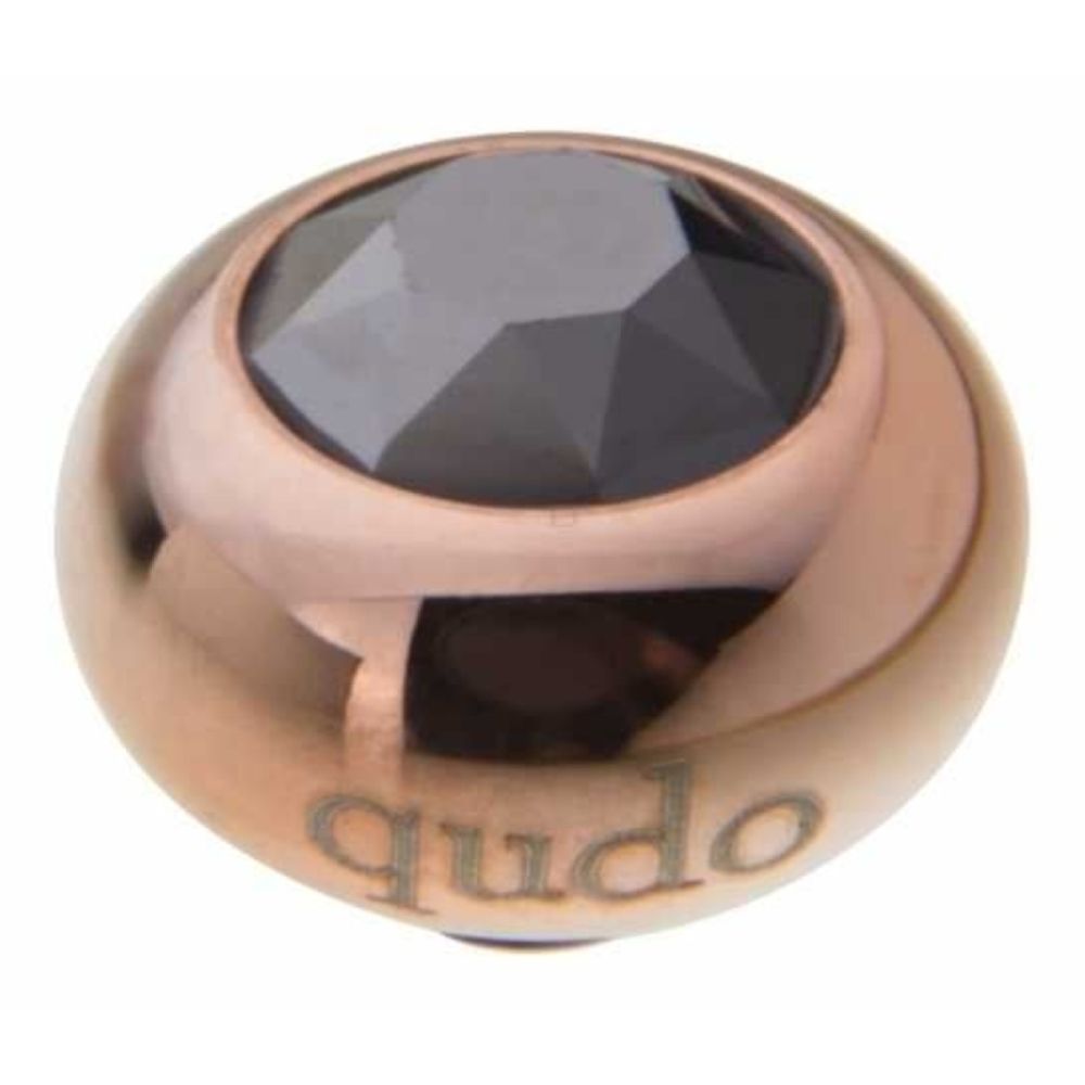 Famosa Rose Gold 10mm Tondo Ring Top Jet Hematite