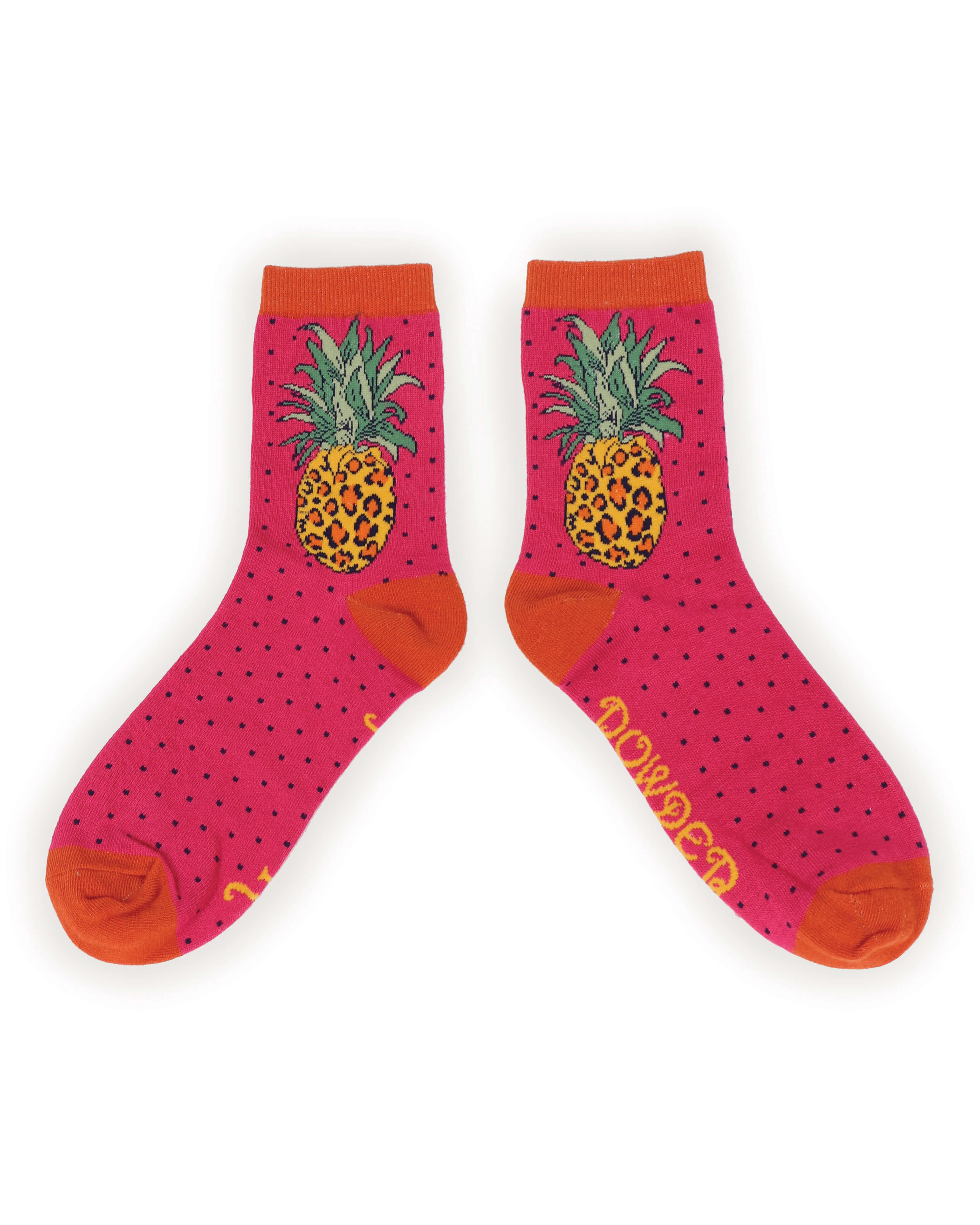 Ladies Ankle Socks - Leopard Pineapple