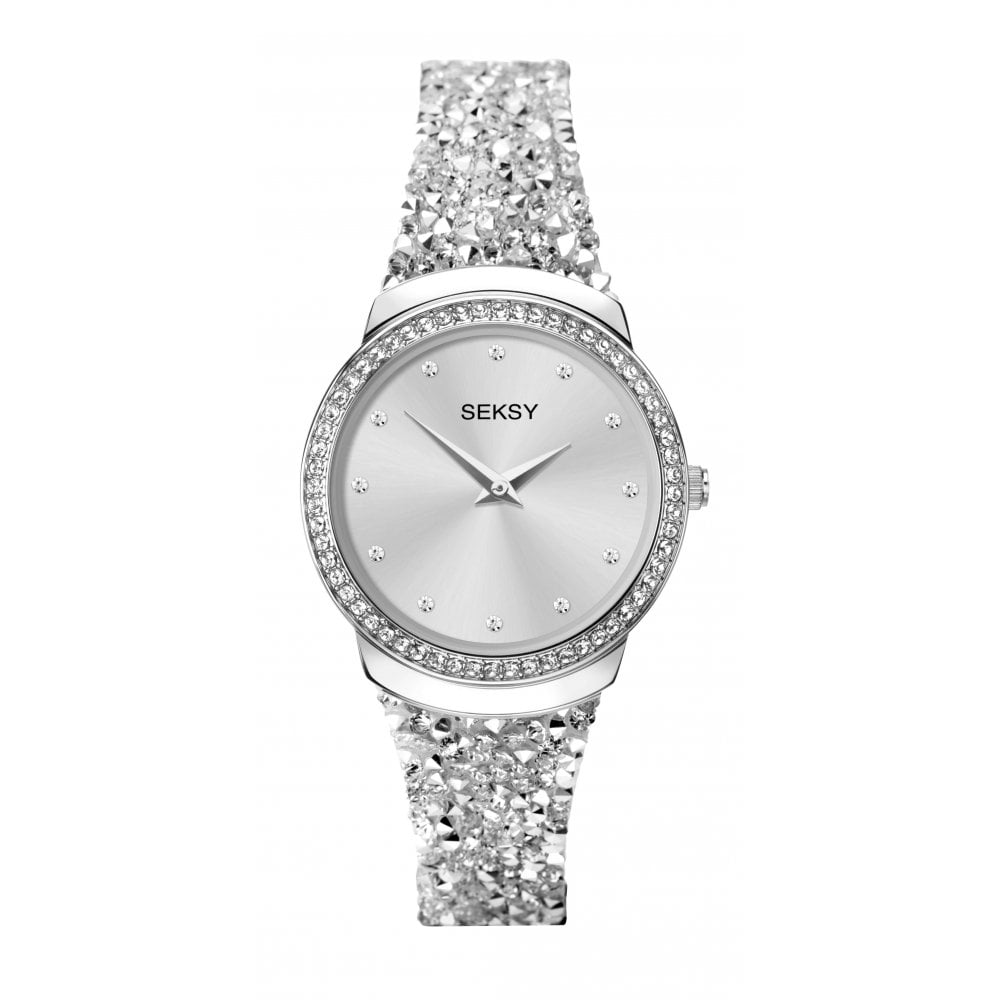 Silver Crystal Bracelet Ladies Watch