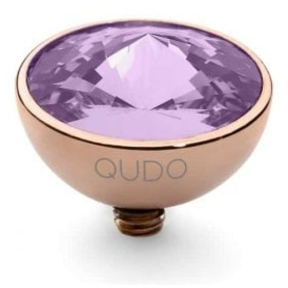 Famosa Rose Gold 11.5mm Bottone Ring Top Violet