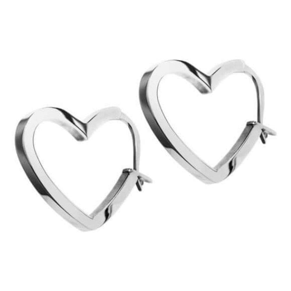 Outline Heart Earrings Steel