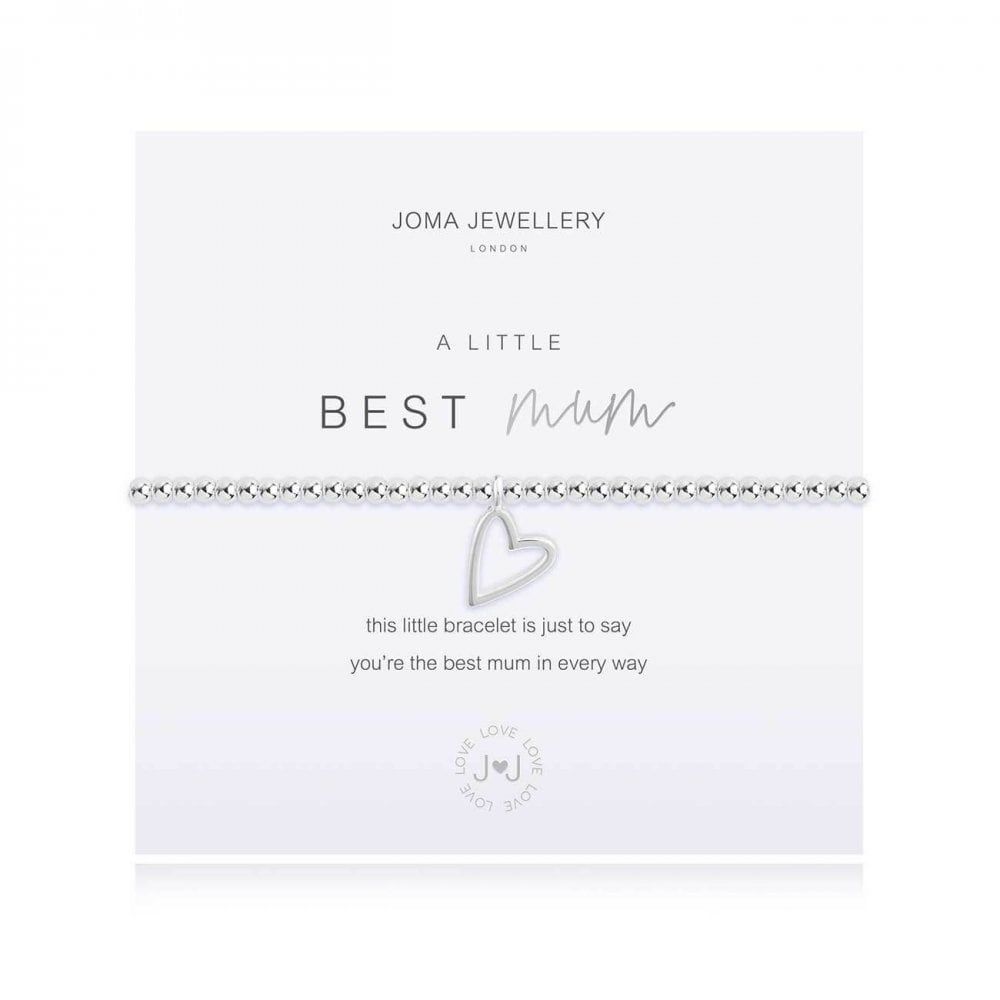 A Little Best Mum Silver Bracelet 17.5cm Stretch