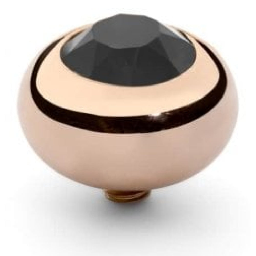 Famosa Rose Gold 10mm Tondo Ring Top Jet
