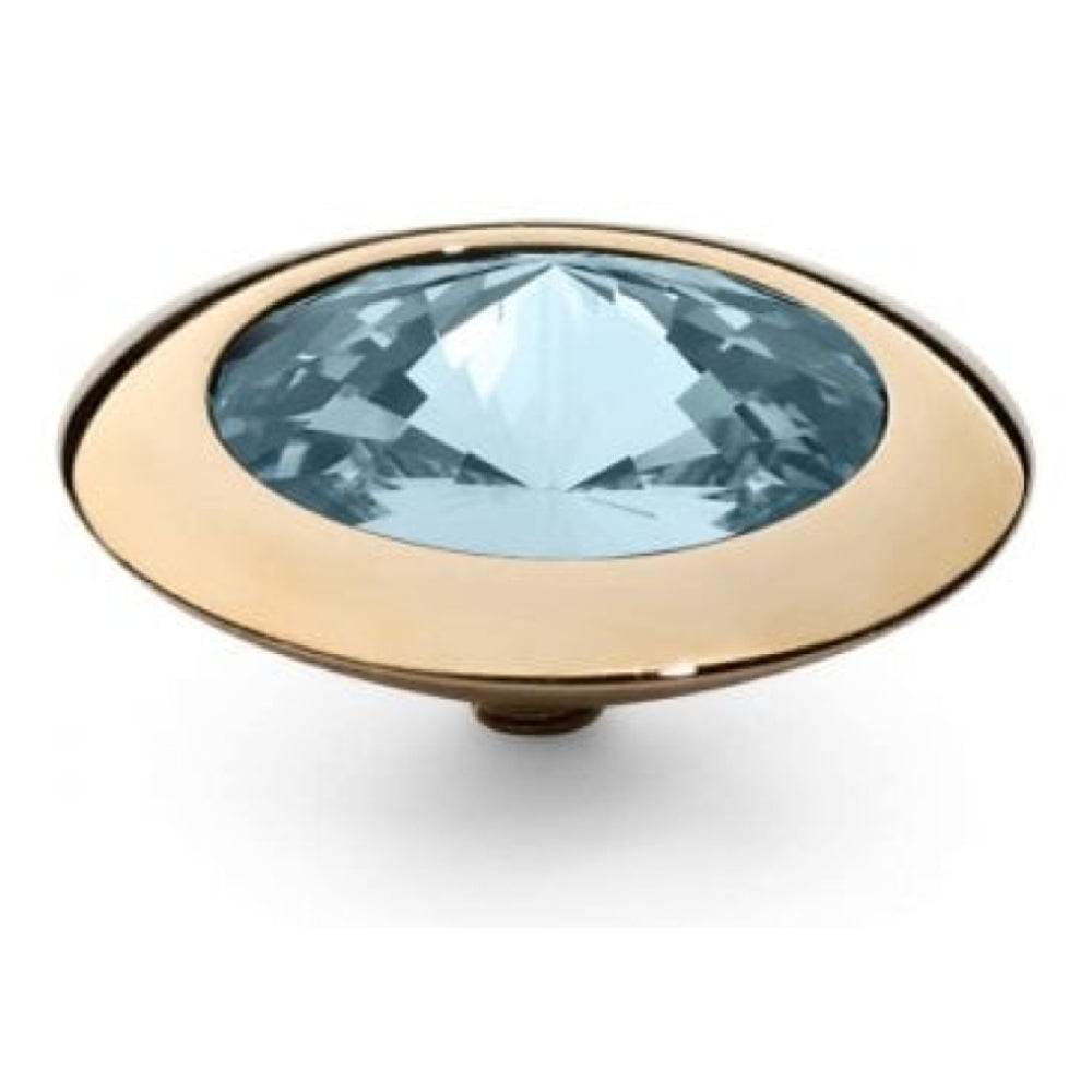 Famosa Gold 16mm Tondo Ring Top Aquamarine