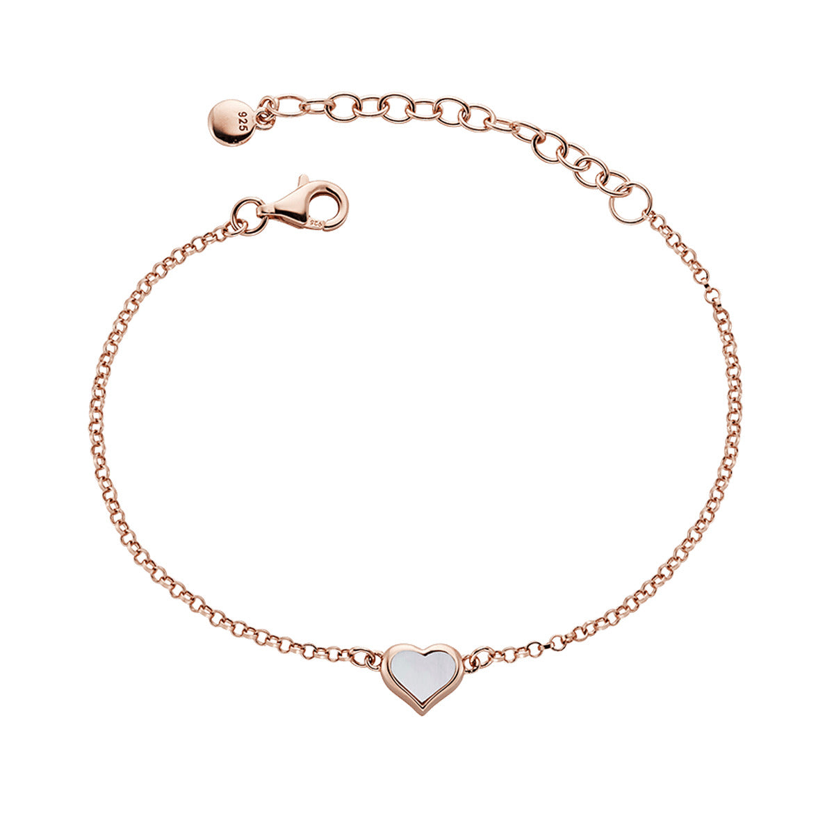 Ainsley - Rose Gold Plated MOP Heart Bracelet
