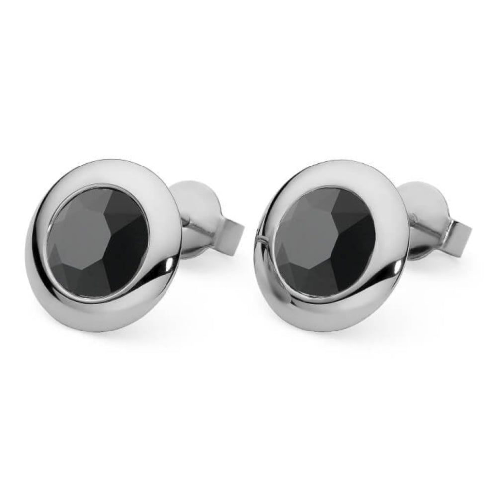 Silver 13mm Jet Tarent Earrings