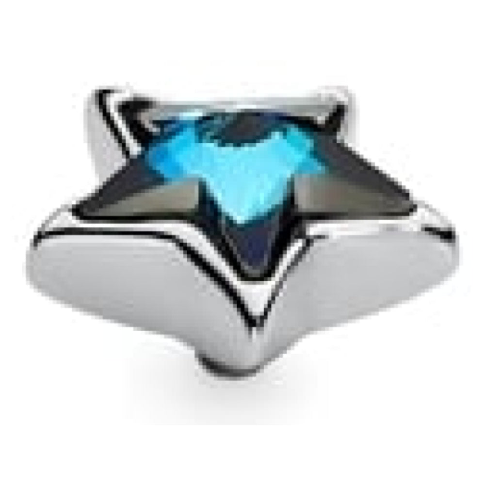 Famosa Stellar 13mm Bermuda Blue In Stainless Steel Star Ring Top