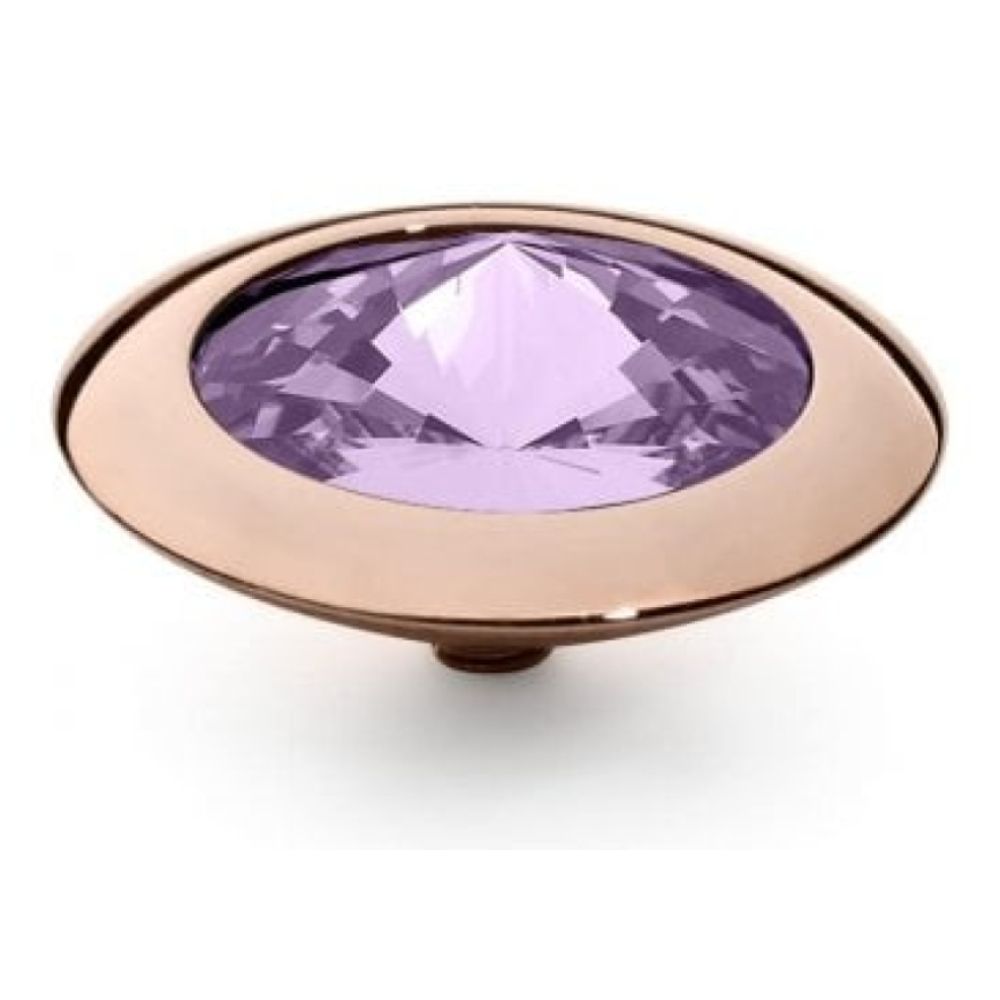 Famosa Rose Gold 16mm Tondo Ring Top Violet
