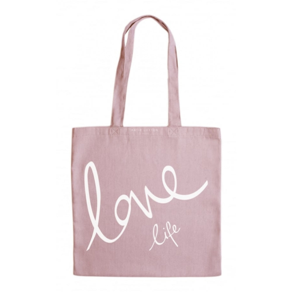 Canvas Bag - Love Life - Pink
