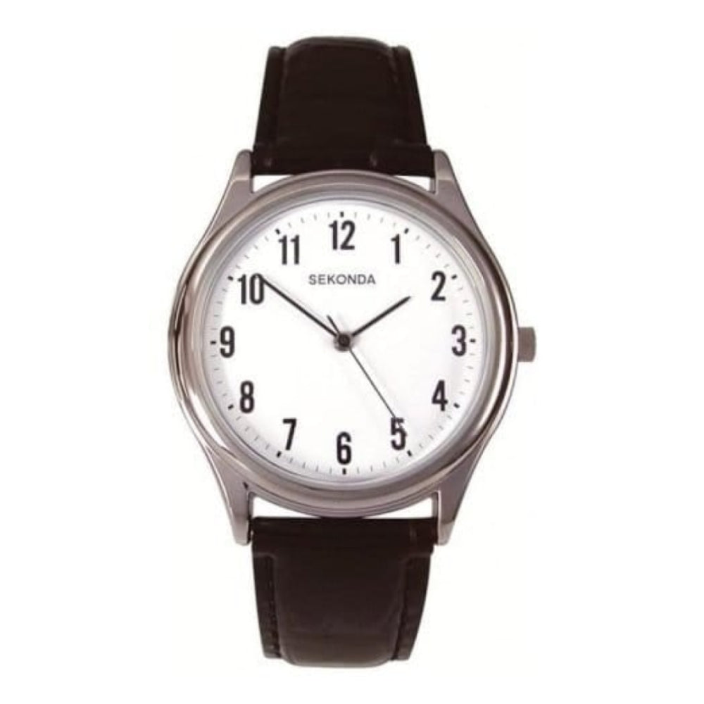Sekonda Black Leather Gents Wristwatch