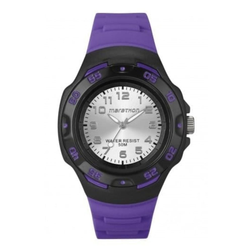 Ladies Purple Marathon Rubber Strap Watch