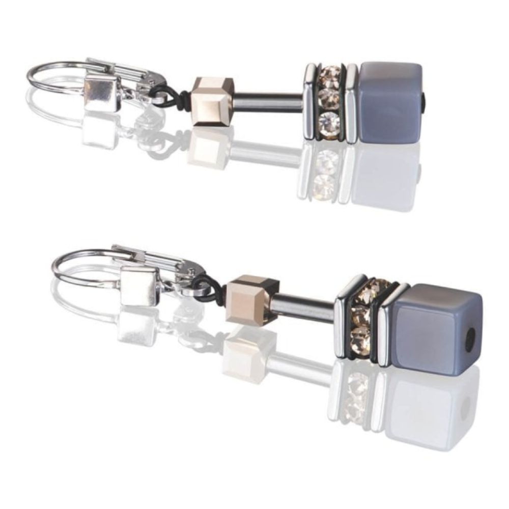 Geo Cube Multicolour Nature Pierced Earrings