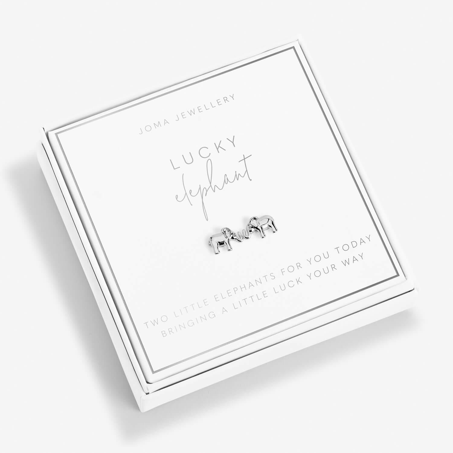 Beautifully Boxed 'Lucky Elephant' Silver Earrings