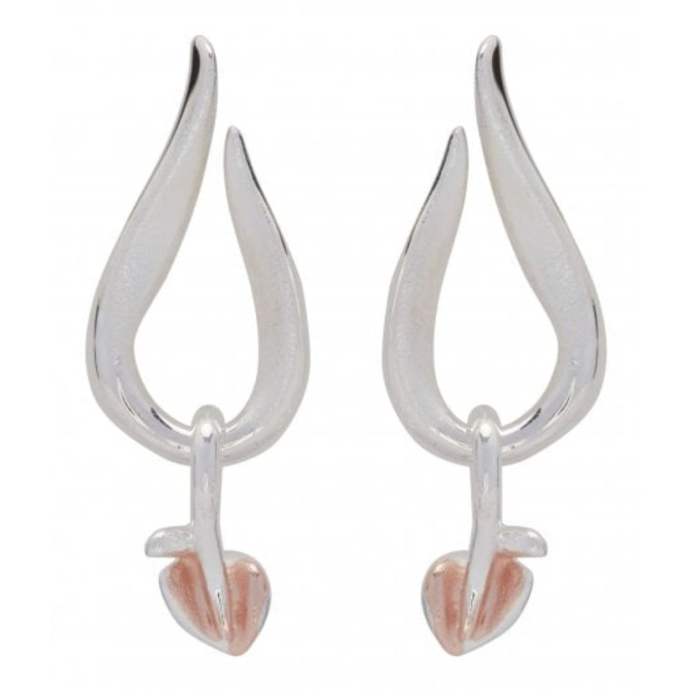 Sterling Silver 925 Earrings with Rose Gold Plating
