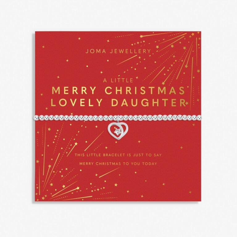 Christmas A Little 'Merry Christmas Lovely Daughter' Silver Plated Bracelet