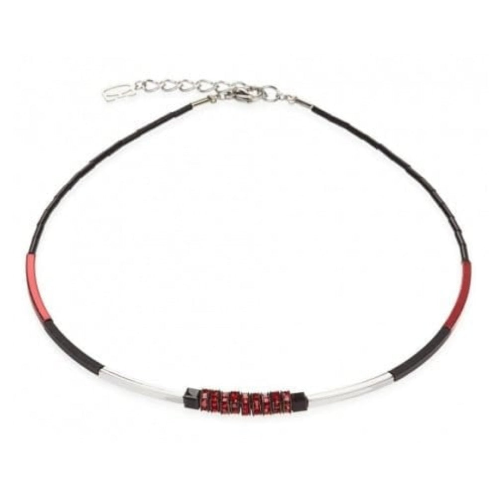 Ladies Red Rhinestone Rondelles With Swarovski Elements Necklace