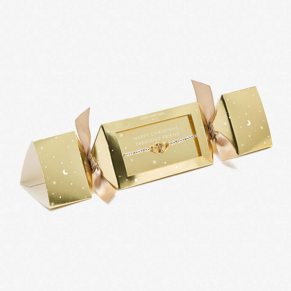 Christmas Cracker | Happy Christmas Fabulous Friend | Silver And Gold | 17.5cm Stretch