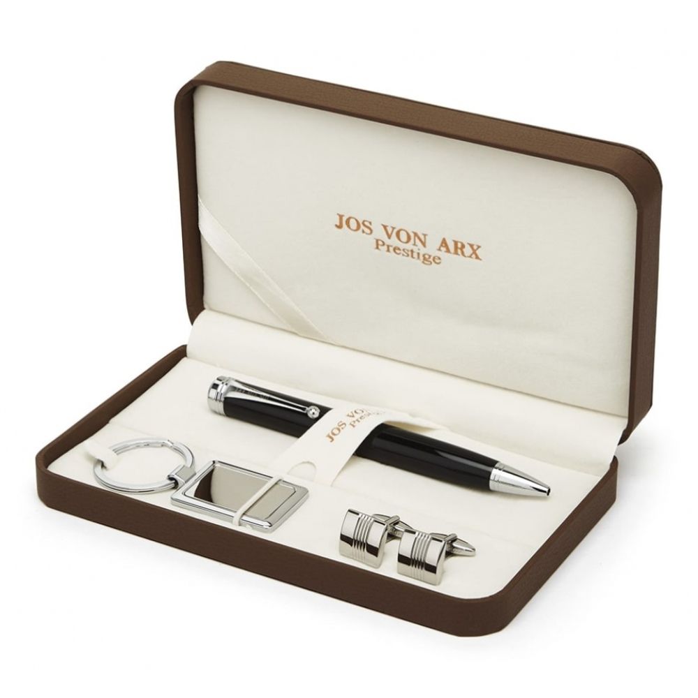 Men's Gift Set With Ball Point Pen, Cufflink & Key Chain