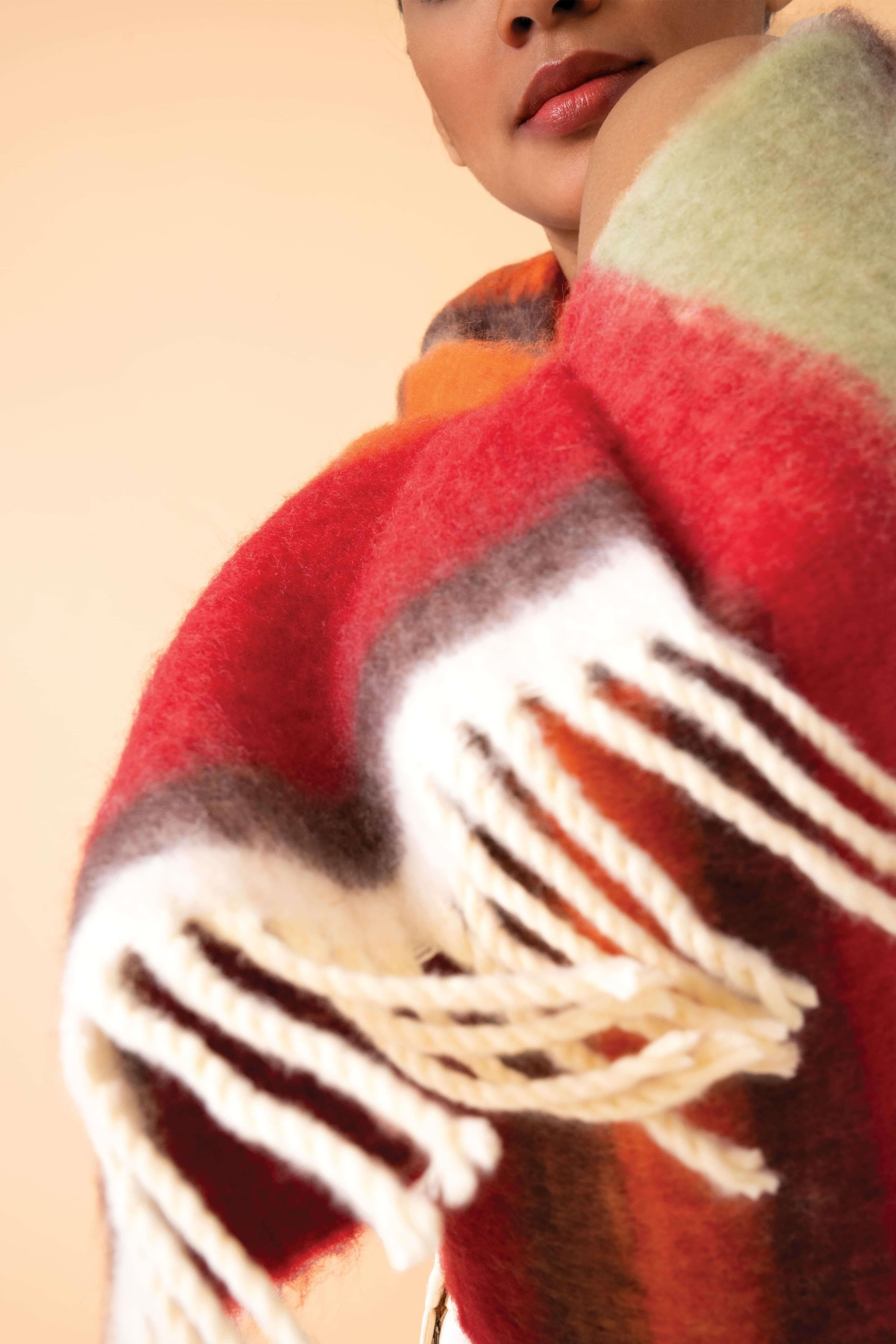 Murphy Cosy Scarf - Rust/Sage