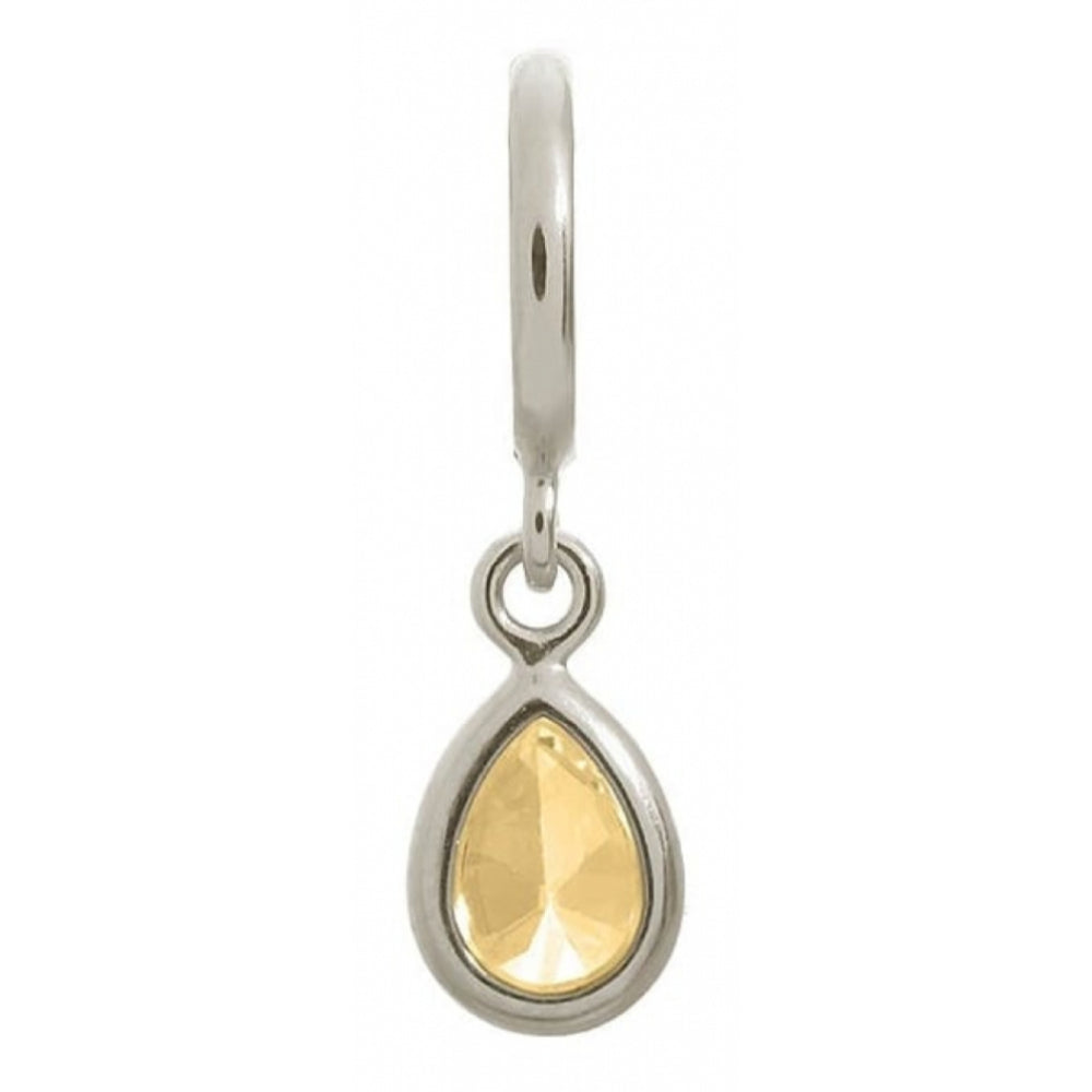 Yellow CZ Drop Sterling Silver Charm