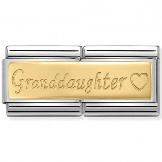 Composable Classic Double Engraved Granddaughter Gold Link