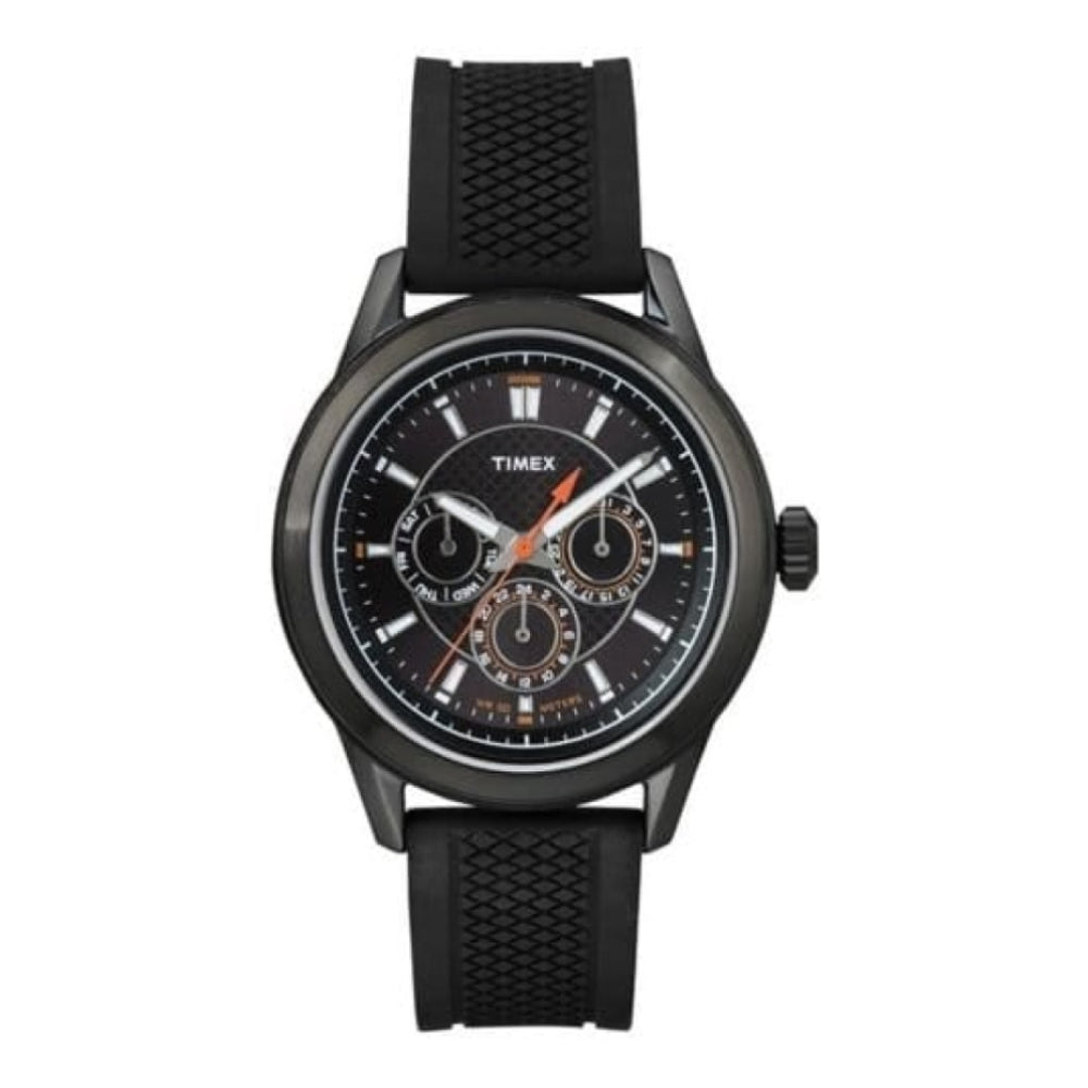 Black Silicone Multi functional Gents Watch