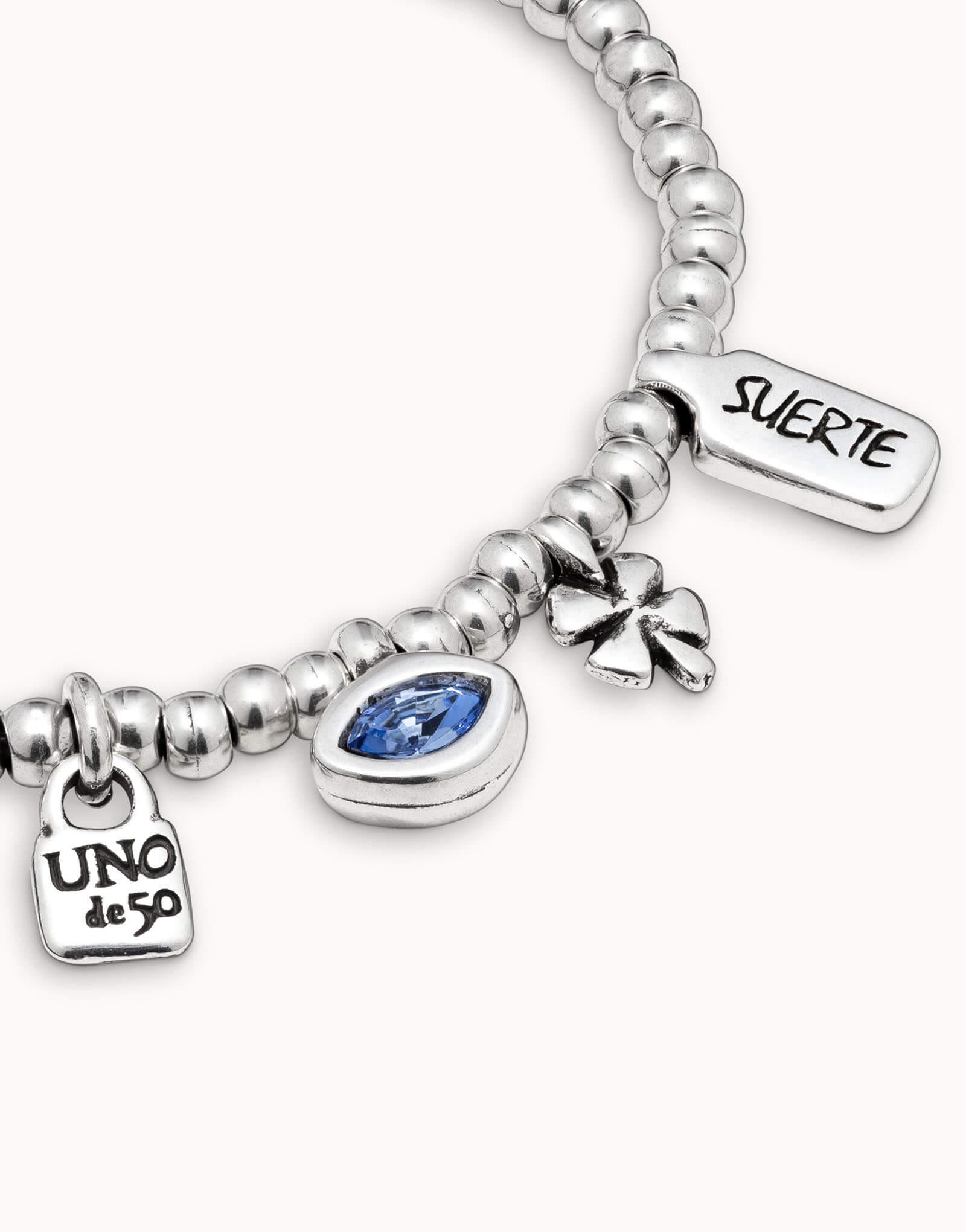 I'm waiting 4 U Blue Silver Plated Bracelet