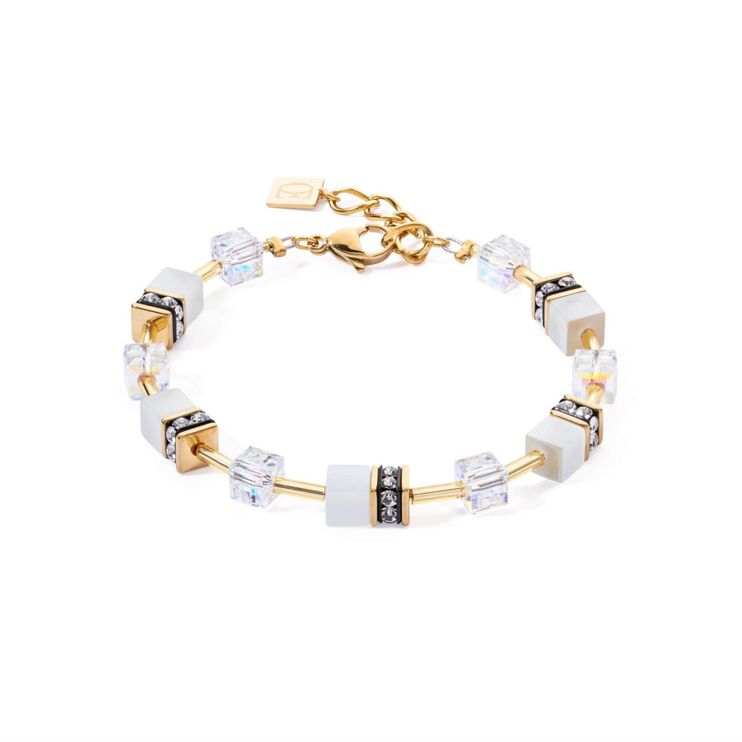 GeoCUBE Iconic Layer Bracelet In Gold & White