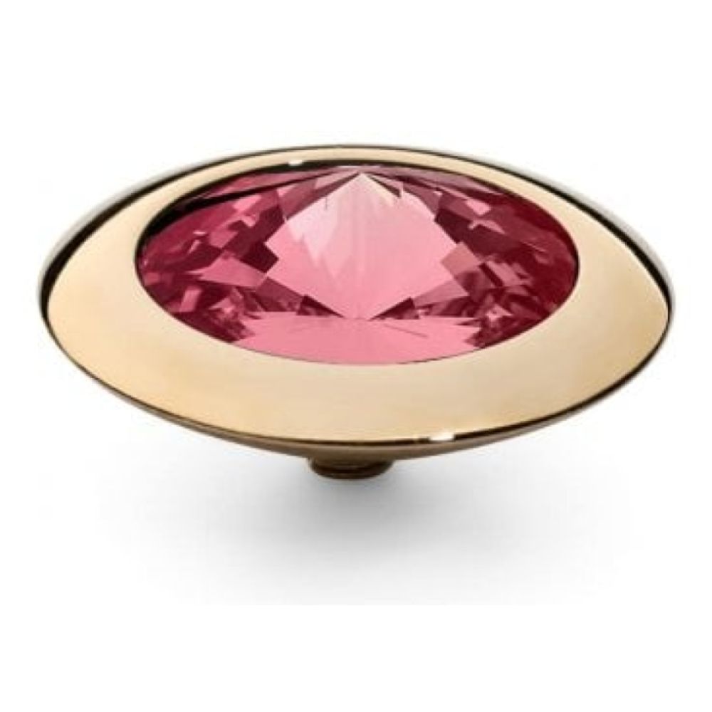 Famosa Gold 16mm Tondo Ring Top Padparadscha