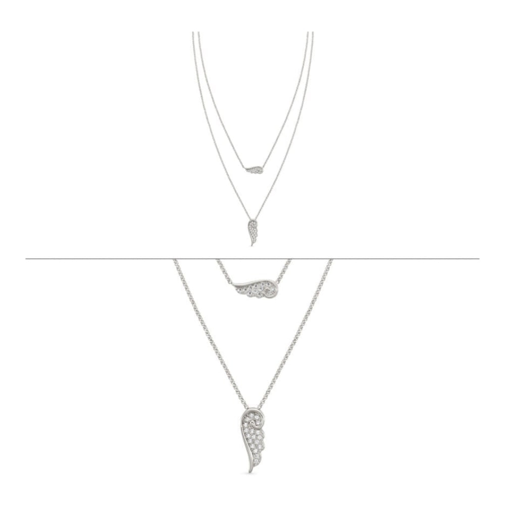 Sterling Silver And Cubic Zirconia Double Chain Necklace