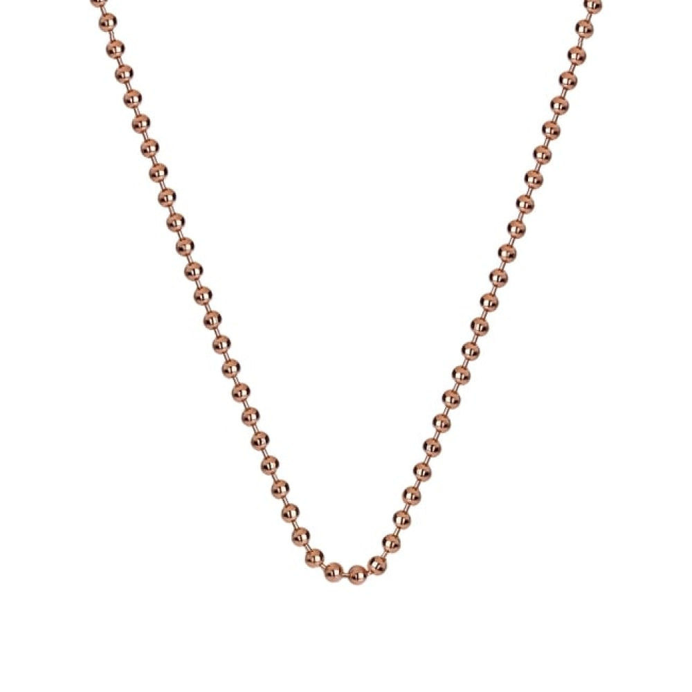 Rose Gold Plate Sterling Silver Bead Chain 24"