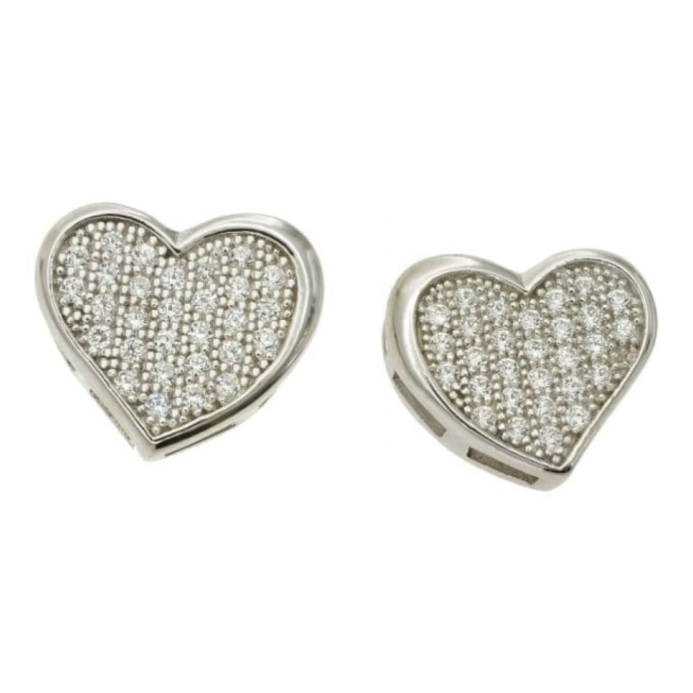 Euphorbia Collection Sterling Silver & Cubic Zirconia Small Heart Stud Earrings