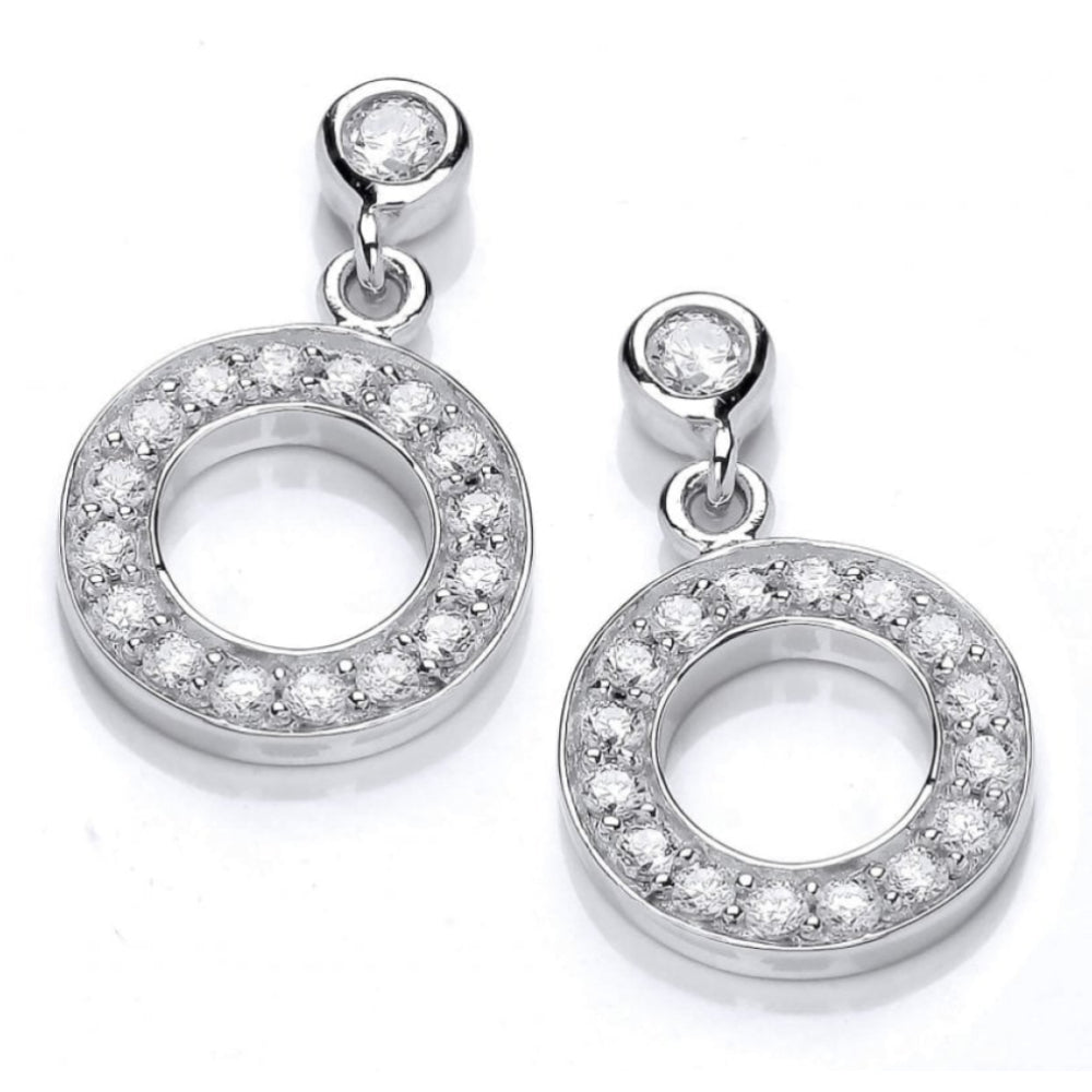 Large Silver Polo Drop Earrings